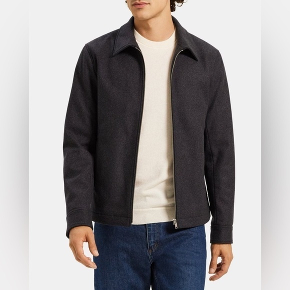 NWT THEORY Zip Jacket in Wool Melton men’s Large - Picture 1 of 11